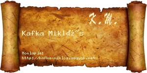 Kafka Miklós névjegykártya
