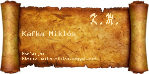 Kafka Miklós névjegykártya